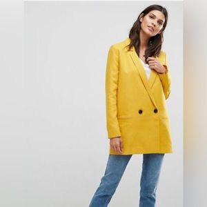 Mustard double breasted blazer